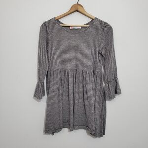 Free People Beach Gray Striped Tunic Top